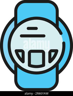 Wearable tech icon. Outline Wearable tech vector icon for web design isolated on white background color flat Stock Vector