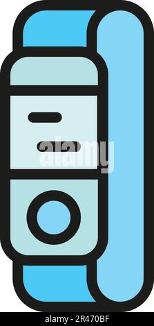 Tracking bracelet icon. Outline Tracking bracelet vector icon for web design isolated on white background color flat Stock Vector