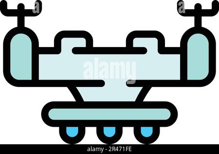 Drone technology icon. Outline Drone technology vector icon for web design isolated on white background color flat Stock Vector