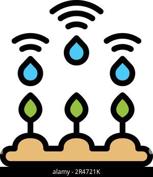 Automatic irrigation icon. Outline Automatic irrigation vector icon for web design isolated on white background color flat Stock Vector