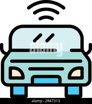 Smart car icon. Outline Smart car vector icon for web design isolated on white background color flat Stock Vector