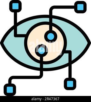 Vision eye drone icon. Outline Vision eye drone vector icon for web design isolated on white background color flat Stock Vector