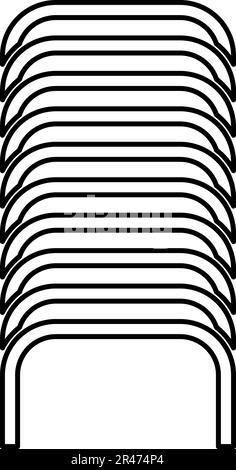 Staples fastener pin contour outline line icon black color vector ...