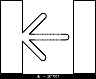 Turnstile turnstile baffle gate entrance concept flap security barrier access control contour outline line icon black color vector illustration image Stock Vector