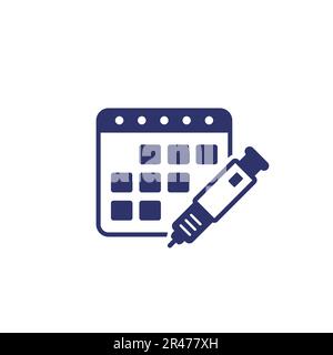 insulin injection schedule icon on white Stock Vector