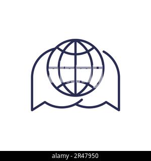 multi language translator line icon Stock Vector