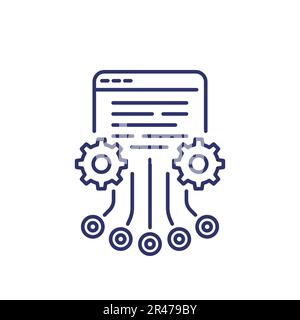 load testing line icon, multiple users access Stock Vector