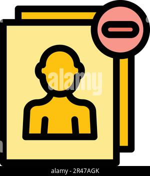 Blacklist photo icon. Outline Blacklist photo vector icon for web design isolated on white background color flat Stock Vector