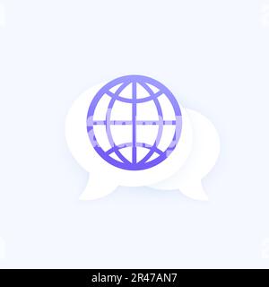 multi language translator icon, vector design Stock Vector