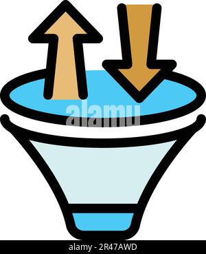 Content filter icon. Outline Content filter vector icon for web design isolated on white background color flat Stock Vector