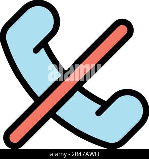 Blacklist new call icon. Outline Blacklist new call vector icon for web design isolated on white background color flat Stock Vector