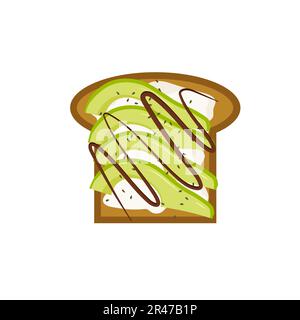 Toast icon isolated on Green Background. Fast Food Concept. - Vector ...