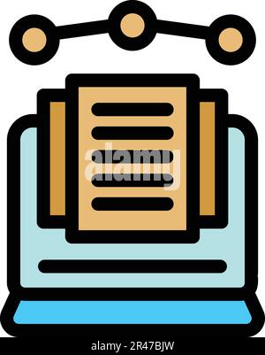 Computer file filter icon. Outline Computer file filter vector icon for web design isolated on white background color flat Stock Vector