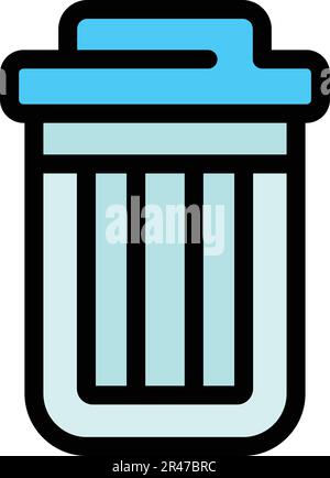 Recycle bin icon. Outline Recycle bin vector icon for web design isolated on white background color flat Stock Vector