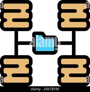 Filter server network icon. Outline Filter server network vector icon for web design isolated on white background color flat Stock Vector