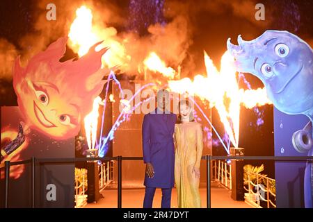 Mamoudou Athie and Leah Lewis attending the photocall for Elemental during the 76th Cannes Film Festival in Cannes, France. Picture date: Friday May 26, 2023. Photo credit should read: Doug Peters/PA Wire Stock Photo