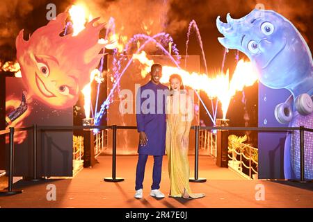 Mamoudou Athie and Leah Lewis attending the photocall for Elemental during the 76th Cannes Film Festival in Cannes, France. Picture date: Friday May 26, 2023. Photo credit should read: Doug Peters/PA Wire Stock Photo