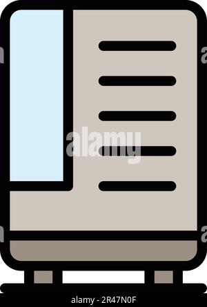 Soft drinks machine icon. Outline Soft drinks machine vector icon for web design isolated on white background color flat Stock Vector