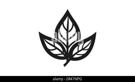 Eco icon black leaf vector illustration isolated on white background ...