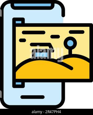Virtual reality icon. Outline Virtual reality vector icon for web design isolated on white background color flat Stock Vector