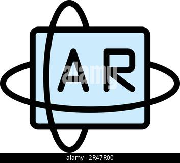 Vr hologram icon. Outline Vr hologram vector icon for web design isolated on white background color flat Stock Vector