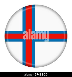 Faroe Islands flag button 3d illustration with clipping path Stock Photo