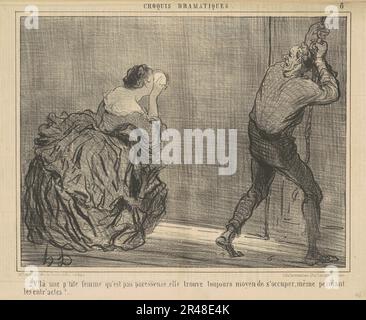 V'la une p'tite femme qu'est pas paresseuse ..., 19th century.Dramatic sketches - Voila, a little woman that is not lazy... Stock Photo