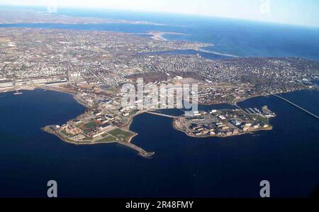 US Naval Station Newport aerial view in 2010 Stock Photo