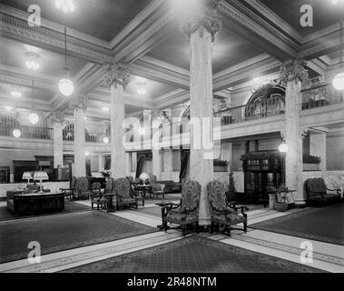 Hotel Utica, reception lobby, Utica, N.Y., between 1905 and 1915. Stock Photo