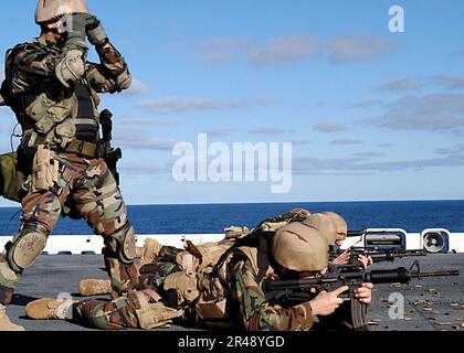 Seahawk Fast Roping US Navy Personnel assigned to Explosive Ordnance Disposal Mobile Unit ...