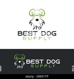 Best Dog Supply, dog logo, green, minimalist and business logo in vector template Stock Vector