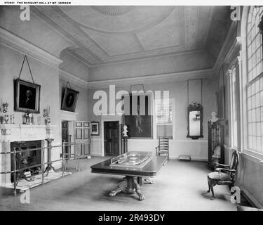 The Banquet hall at Mt. Vernon, between 1900 and 1920. Stock Photo
