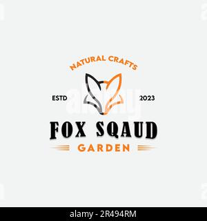 fox squad logo, vintage, minimalist and business logo design Stock Vector