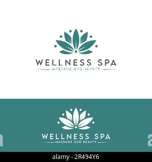 Wellness spa logo, flower, beauty, minimalist, care and business logo design in vector template Stock Vector