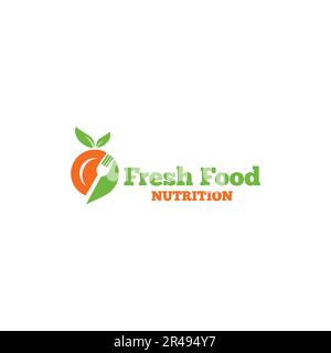 fresh food logo, natural, minimalist and business logo design in vector template. Stock Vector