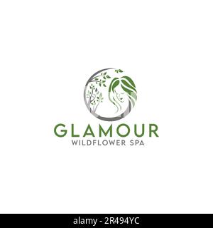 Wellness spa logo, flower, beauty, minimalist, care and business logo design in vector template Stock Vector