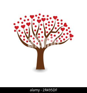 Abstract Vector Heart Tree Logo Stock Vector