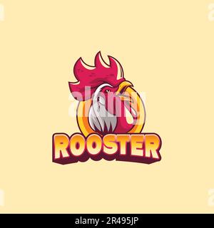 rooster logo, chicken, meat, vintage and business logo design Stock Vector
