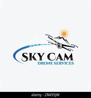 Vector simple drone logo design inspiration Stock Vector