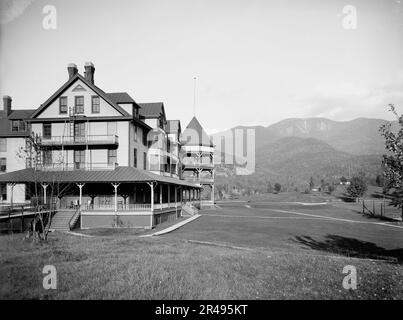 St. Hubert's Inn and the Giant, Keene Valley, Adirondack Mountains, c1903. Stock Photo