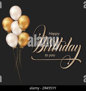 Elegant vector happy birthday card vector balloons design Stock Vector