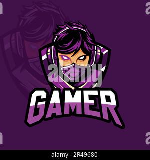 Gamer mascot vector logo design Stock Vector