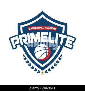 Prime lite Basketball academy sports logo Stock Vector