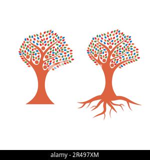 Abstract vector family tree logo design. Stock Vector