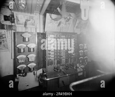 U.S.S. Oregon switchboard in dynamo room, between 1896 and 1901. Stock Photo
