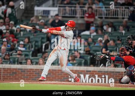 Philadelphia Phillies' Bryson Stott, left, and Nick Maton celebrate after a  baseball game against the Cincinnati Reds, Monday, Aug. 22, 2022, in  Philadelphia. (AP Photo/Matt Slocum Stock Photo - Alamy