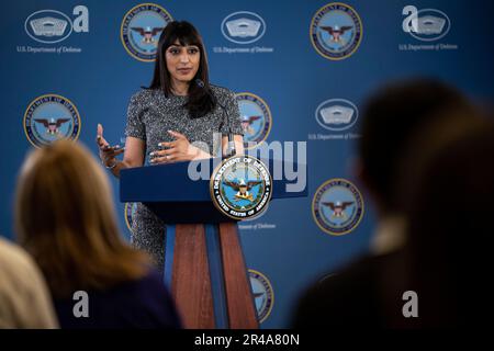 Deputy Pentagon Press Secretary Sabrina Singh Speaks At A News ...