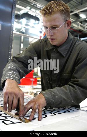 US Navy Aviation Support Equipment Technician Stock Photo