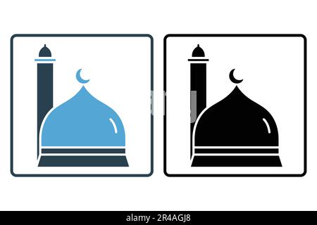Mosque domes icon. Icon related to Islamic mosque. Solid icon style design. Simple vector design editable Stock Vector