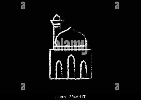 Mosque icon. Icon related to Islamic mosque. chalk icon style design. Simple vector design editable Stock Vector
